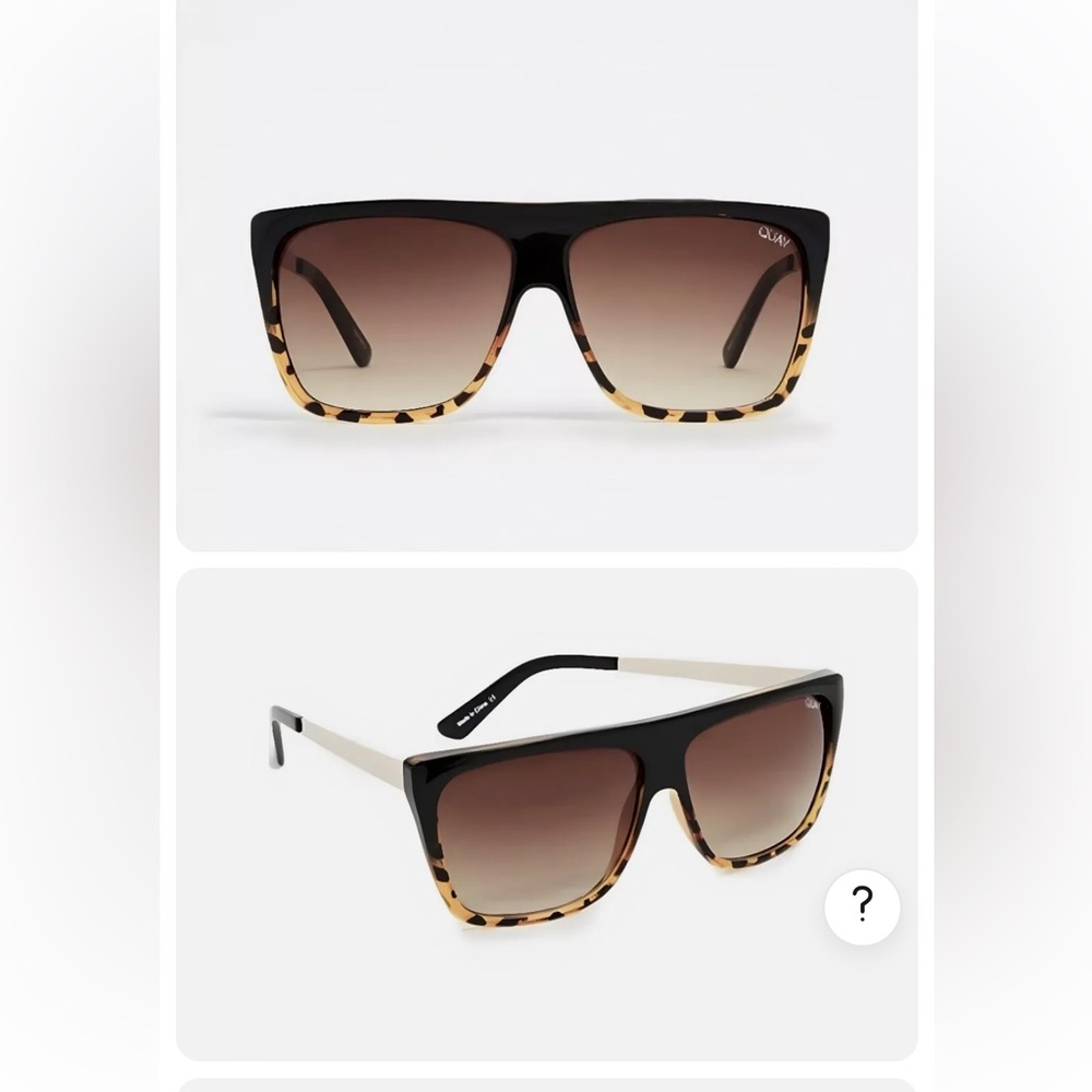 Quay Australia Sunglasses X Desi Perkins OTL II Black Tort/Brown Fade